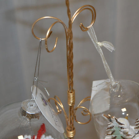 Alberello in metallo porta palline decorazione natalizia oro h 100 cm