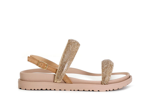 SANDALO DUE FASCE CON STRASS