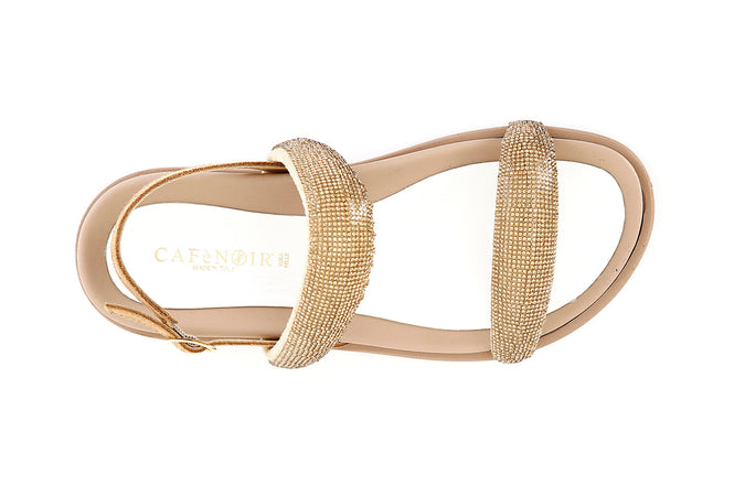 SANDALO DUE FASCE CON STRASS