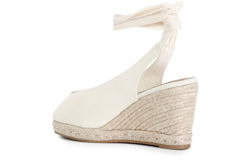 SCARPE APERTE IN CANVAS SU ZEPPA CORDA