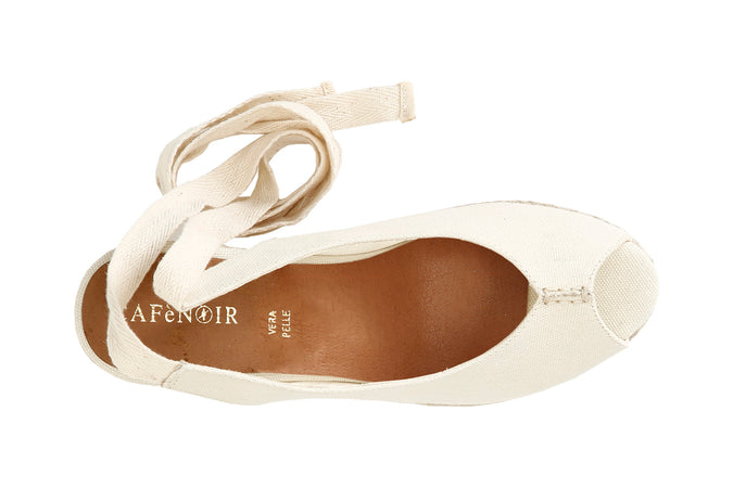 SCARPE APERTE IN CANVAS SU ZEPPA CORDA
