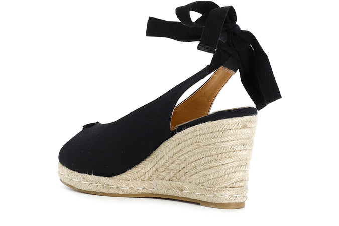 SCARPE APERTE IN CANVAS SU ZEPPA CORDA