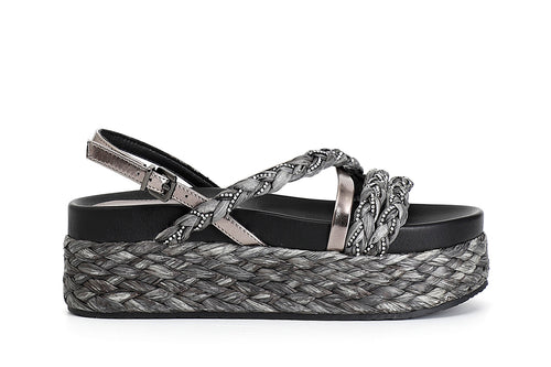 SANDALO ASIMMETRICO CON STRASS