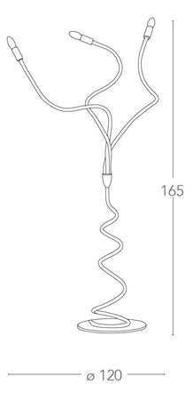 Lampada da Terra Nera Metallo Silicone Flassibile Piantana Moderna Interni E14