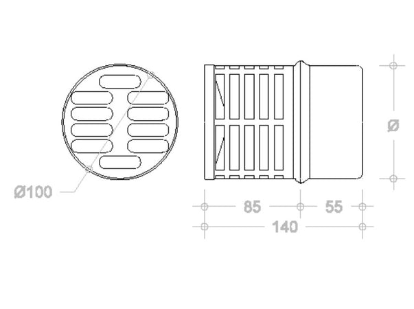 Fumaiolo terminale " eco pellet " per tubi pellet innesto M maschio