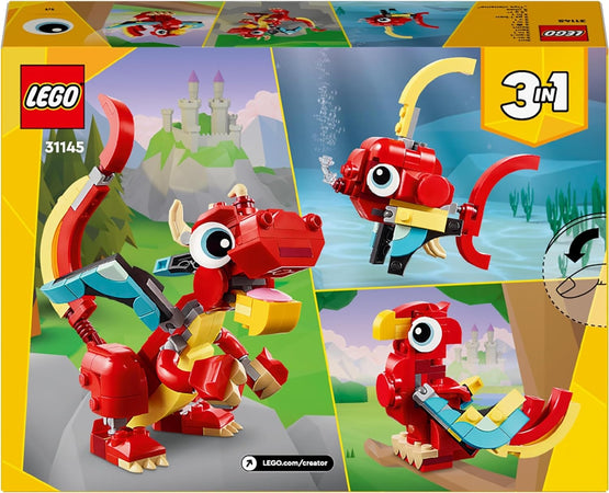 Lego Creator - 3 in 1 Drago rosso 31145