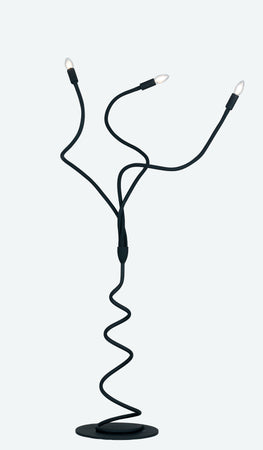 Lampada da Terra Nera Metallo Silicone Flassibile Piantana Moderna Interni E14