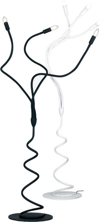 Lampada da Terra Nera Metallo Silicone Flassibile Piantana Moderna Interni E14