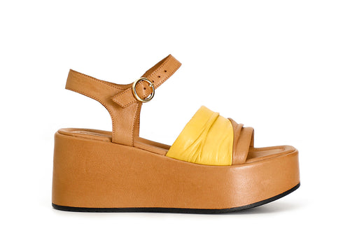 SANDALO GILDA BICOLORE IN PELLE