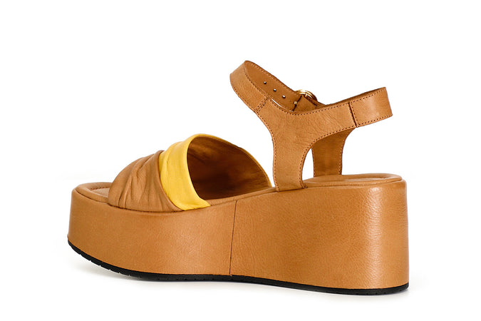 SANDALO GILDA BICOLORE IN PELLE