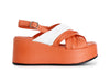 SANDALO INCROCIO BICOLOR IN PELLE