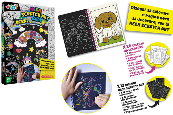 Neon Scratch Book Unicorno