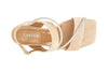 SANDALO 2 FASCE IN PELLE SCAMOSCIATA CON STRASS