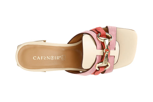 CIABATTE IN PELLE E PELLE SCAMOSCIATA CON MORSETTO