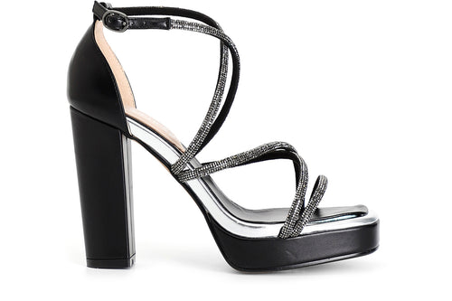SANDALO DOPPIO INCROCIO CON STRASS