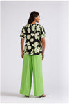 BLUSA MANICA CORTA IN SATIN DI VISCOSASTAMPATA