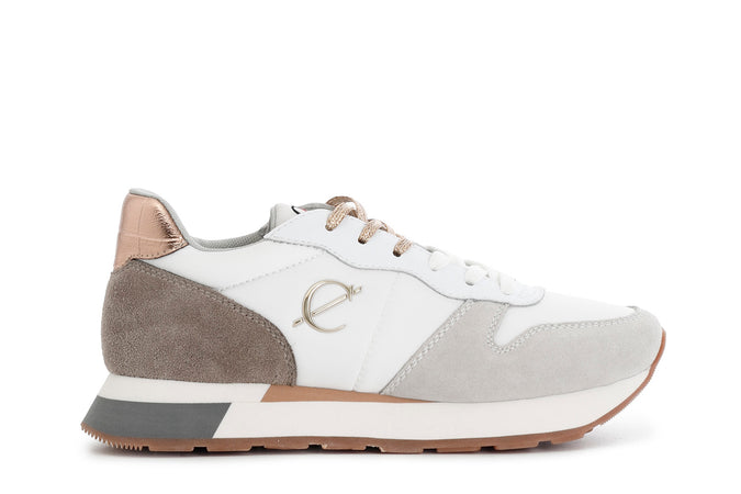 SNEAKERS IN PELLE SCAMOSCIATA E TESSUTO