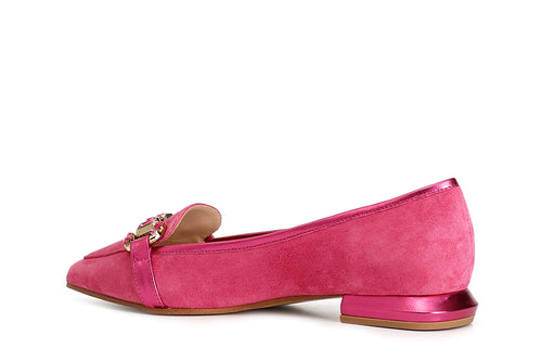 MOCASSINO IN PELLE SCAMOSCIATA CON MORSETTO STRASS