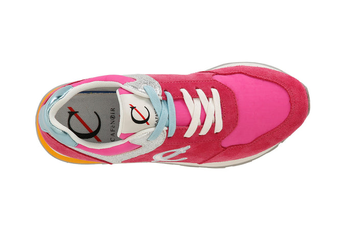 SNEAKERS IN PELLE SCAMOSCIATA E TESSUTOCON RIPORTI GLITTER