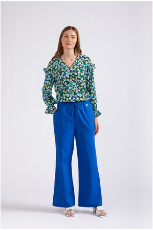 PANTALONE VITA ELASTICATA  IN POPELINE