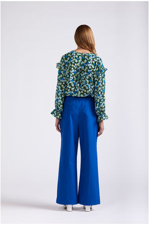 PANTALONE VITA ELASTICATA  IN POPELINE