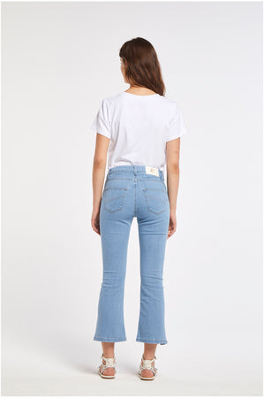 PANTALONE CROPPED FLARE CON BOTTONI A VISTA