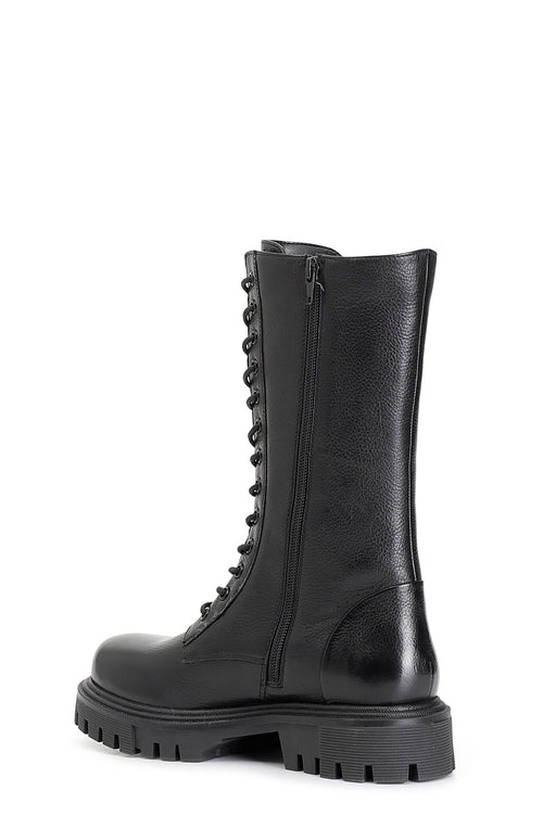 STIVALETTO 3/4 IN PELLE CON LACCI