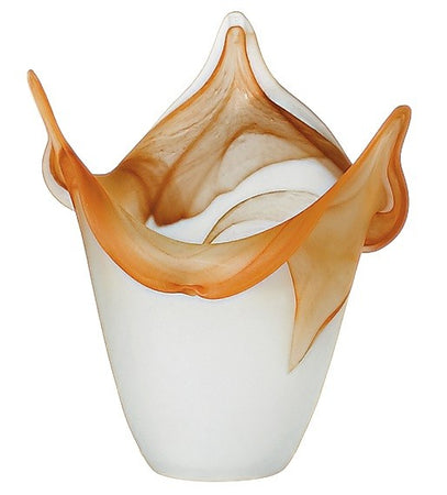 Paralume Vetro Bianco Bordo Tabacco F30