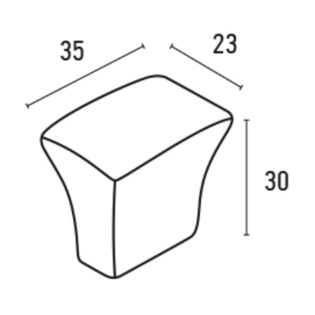 FF Group pomolo per mobili rettangolare colore nichel opaco
