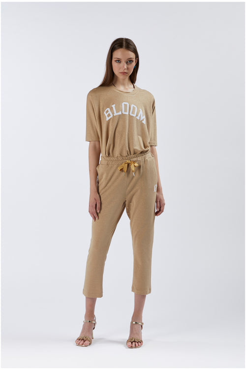 PANTALONE JOGGHER TESSUTO LUREX