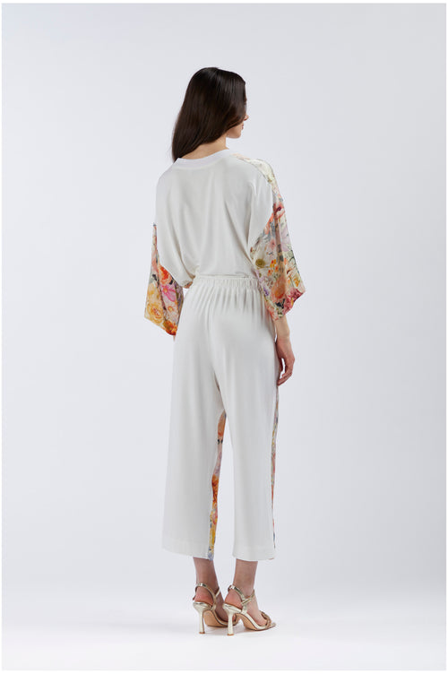 PANTALONE BIMATERIALE CON DAVANTI STAMPATO