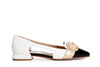 BALLERINA CON FIBBIA IN PELLE E PUNTA EFFETTO VERNICE