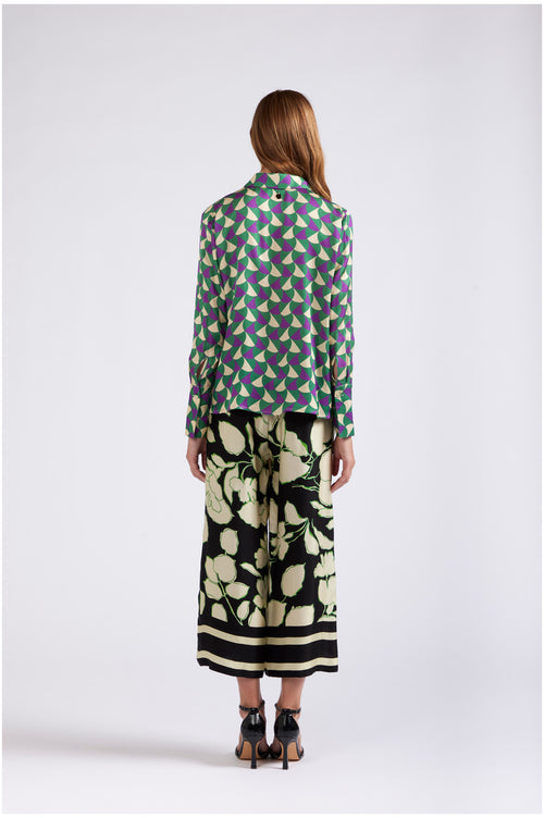 CAMICIA  IN SATIN DI VISCOSA STAMPATA