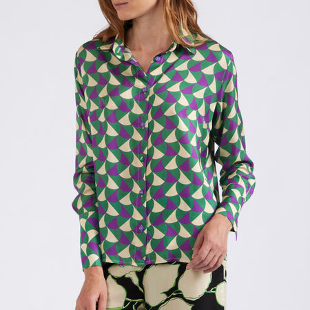 CAMICIA  IN SATIN DI VISCOSA STAMPATA