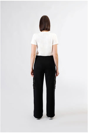 PANTALONE IN FELPA CON TASCHE DI PAILETTES