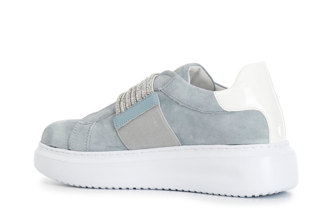 SNEAKERS IN CAMOSCIO CON FASCIA STRASS