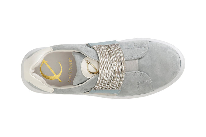 SNEAKERS IN CAMOSCIO CON FASCIA STRASS