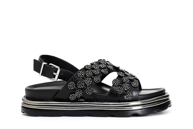 SANDALO ASIMMETRICO INFILATURA CON MICROSTRASS