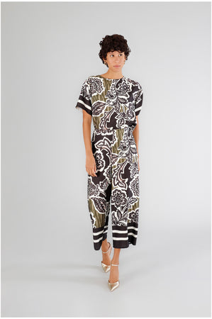 PANTALONE PALAZZO IN SATIN STAMPATO