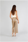 PANTALONE PALAZZO IN LINO PLACCATO