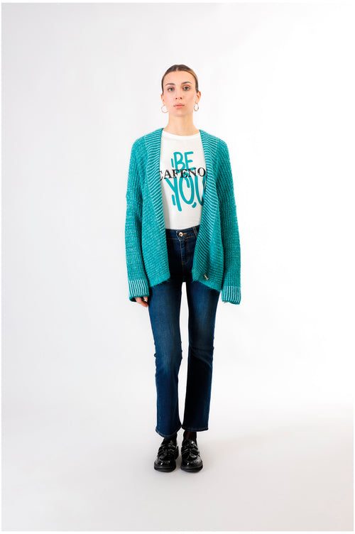 CARDIGAN MOULINè SENZA BOTTONI E  COLLOSCIALLATO