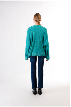 CARDIGAN MOULINè SENZA BOTTONI E  COLLOSCIALLATO