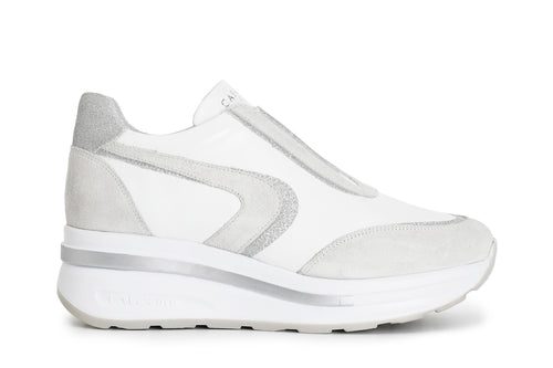 SNEAKERS SLIP ON IN PELLE E GLITTER
