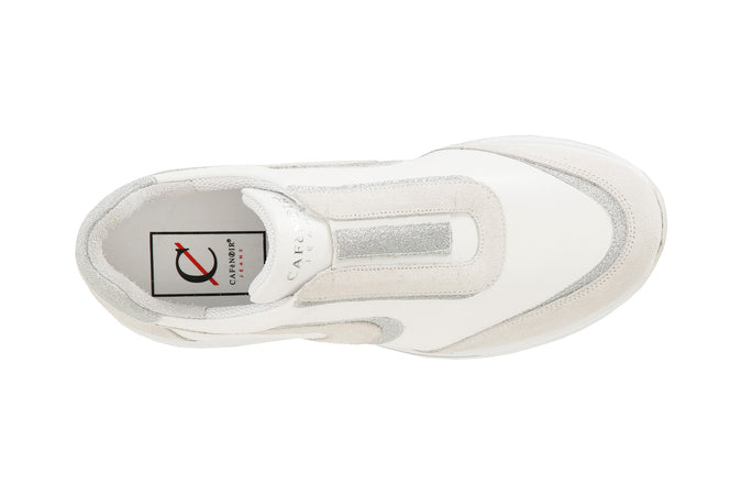 SNEAKERS SLIP ON IN PELLE E GLITTER