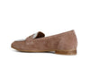 MOCASSINO IN PELLE SCAMOSCIATA CON VASCHETTA STRASS