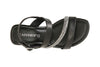 SANDALO ASIMMETRICO STRASS E NAPPA CON ZEPPA RIGHE STRASS