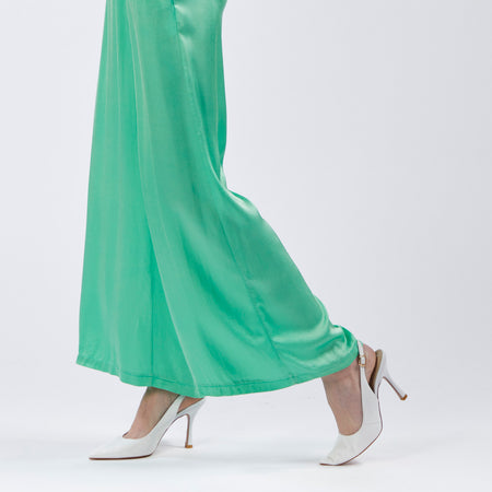 PANTALONI PALAZZO IN SATIN