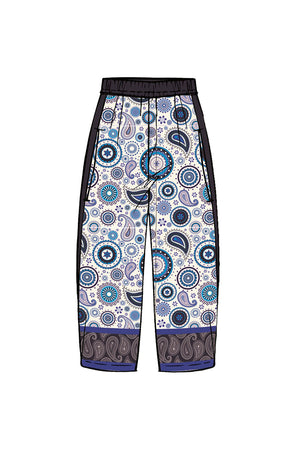 PANTALONE BIMATERIALE CON DAVANTI STAMPATO