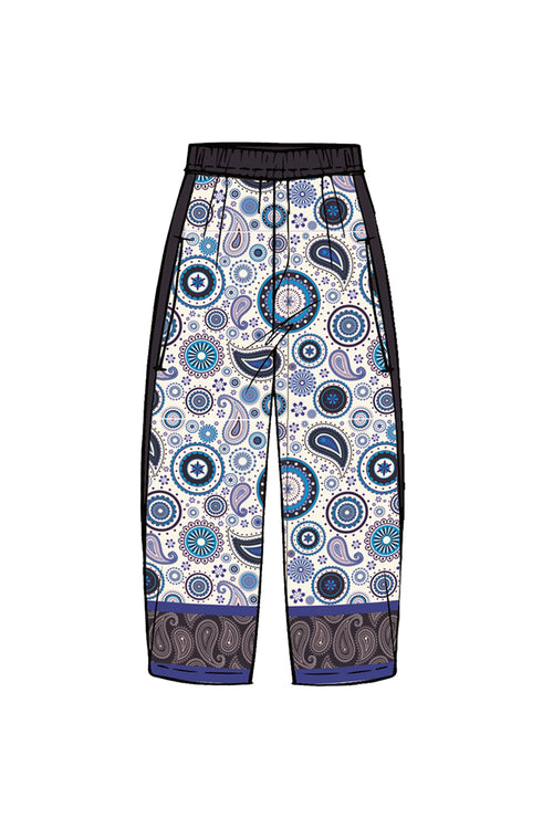 PANTALONE BIMATERIALE CON DAVANTI STAMPATO