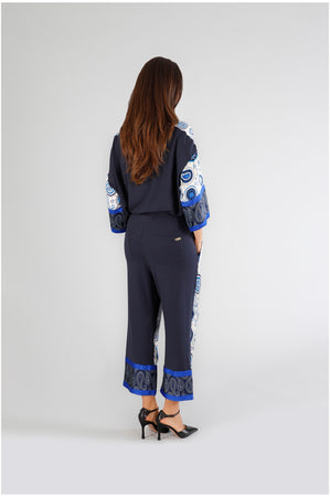 PANTALONE BIMATERIALE CON DAVANTI STAMPATO